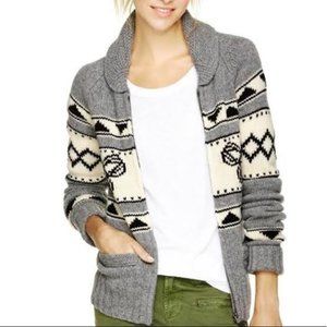 Aritzia TNA Classic Sea to Sky Cowochan 100% Lambswool Zipper Front Cardigan M